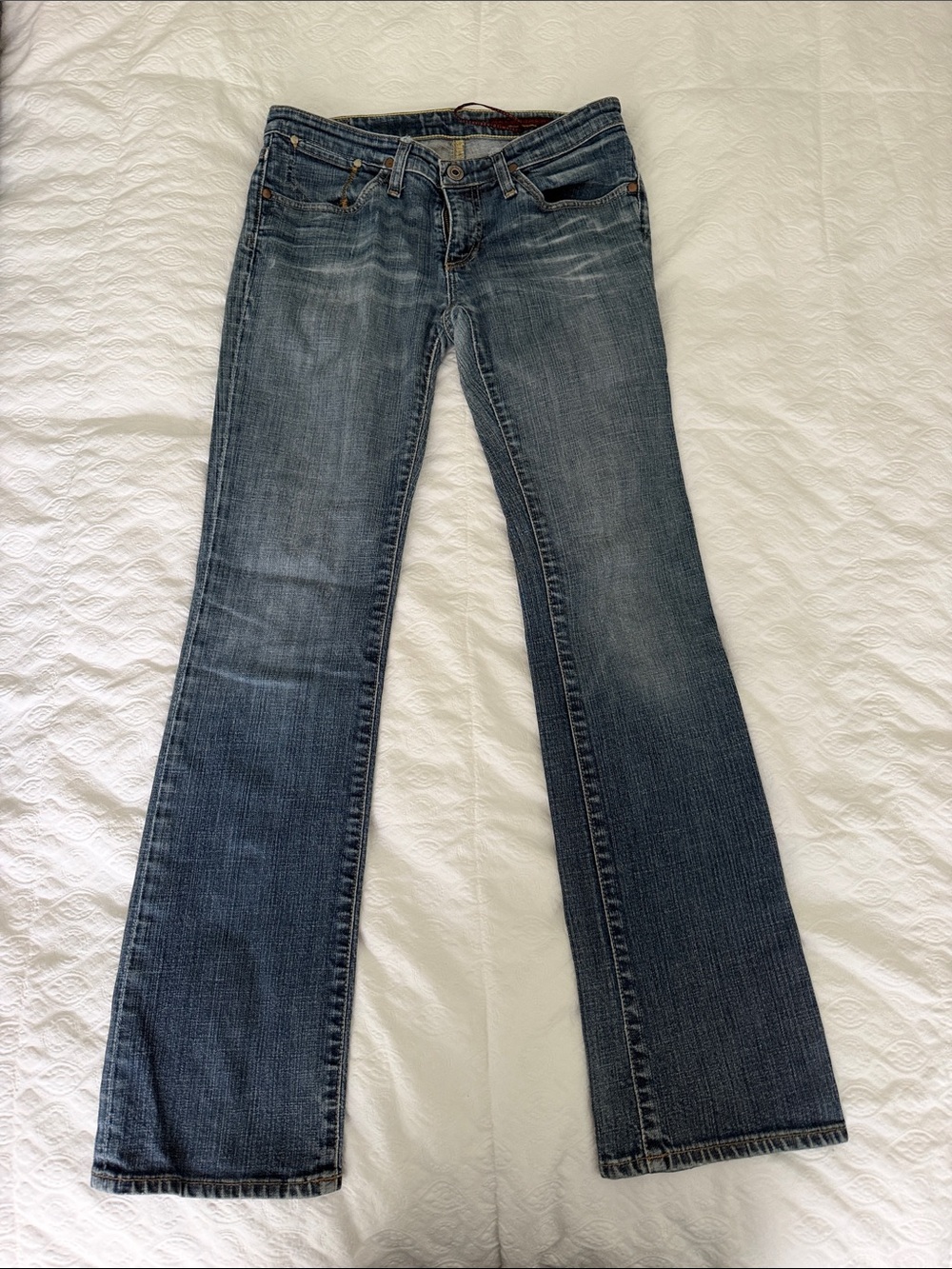 Ag Adriano Goldschmied Women's Bootcut Jeans - Distressed Blue Denim